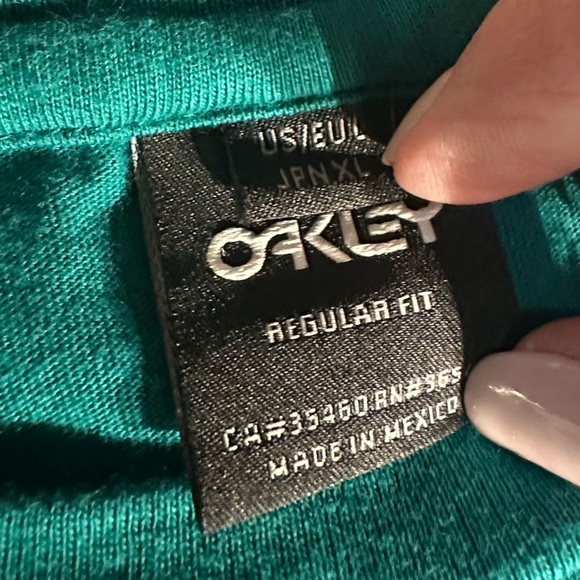 Oakley Short Sleeve Tee Pretty Teal Green Size Large - Picture 4 of 7